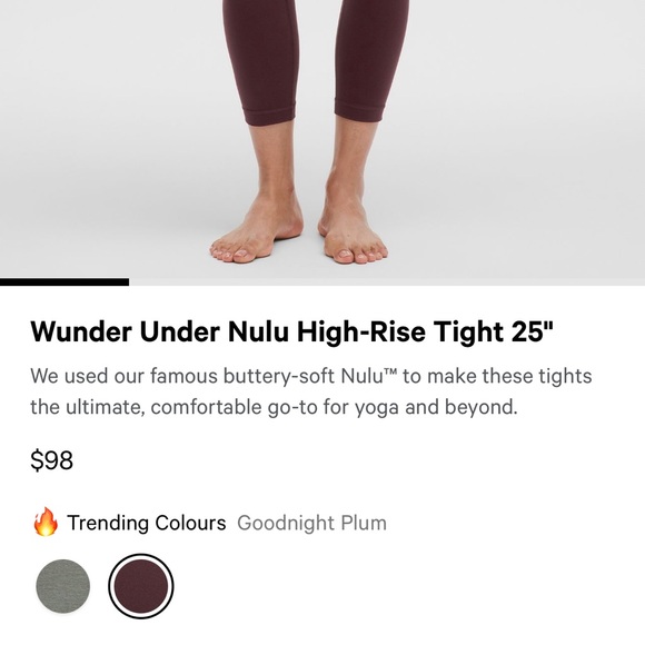 Wunder Under Nulu High-Rise Tight 25" in Plum - Picture 2 of 6